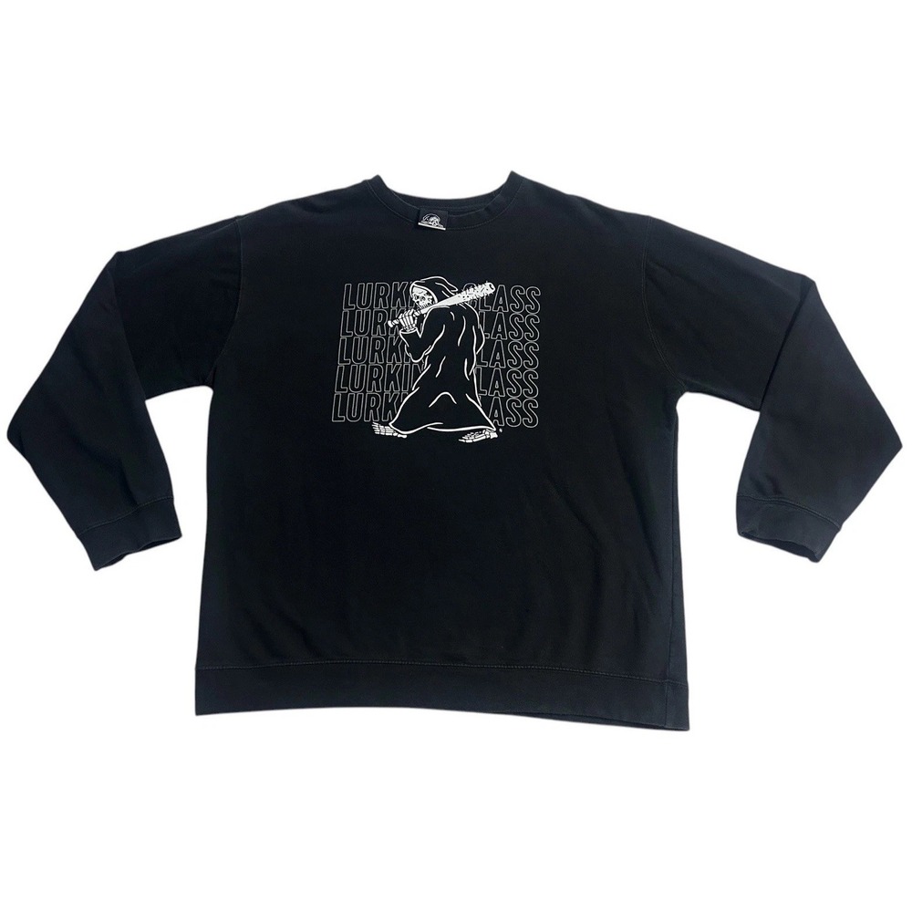 Lurking Class‎ Men's Shirt Black Crew Neck Long Sleeve Reaper Sketchy Size 2XL